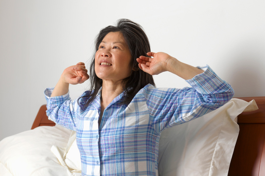 Woman waking up