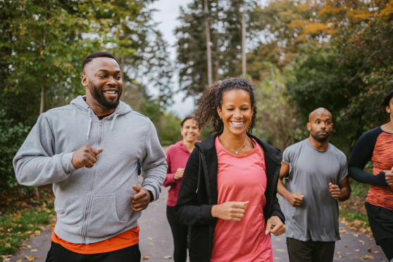 People jogging outside