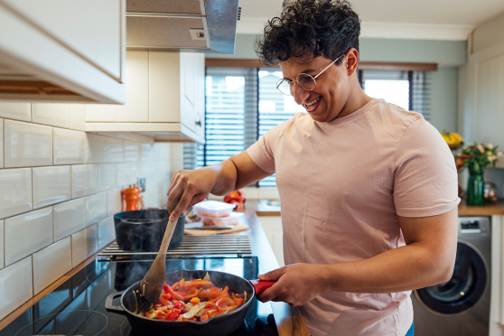 Man cooking.