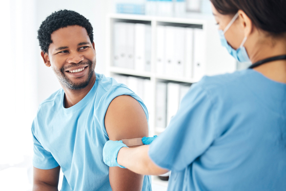 Man getting a vaccine.
